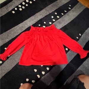Tuckernuck Red Ruffle Blouse